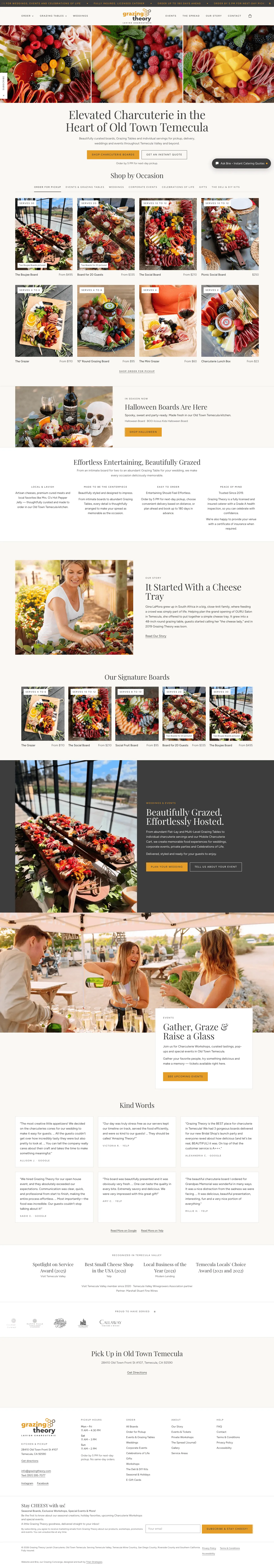 Full Grazing Theory homepage on desktop
