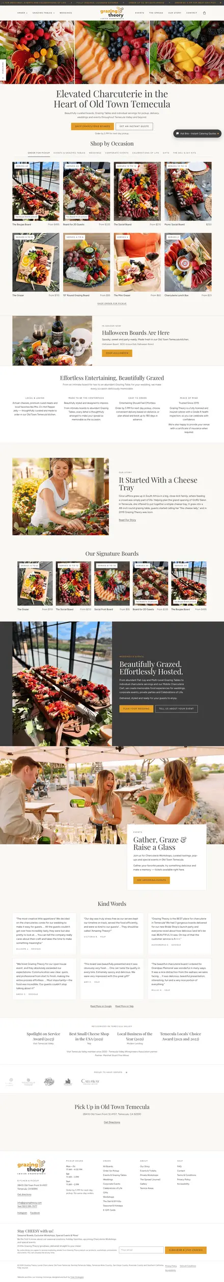 Grazing Theory website, full desktop page