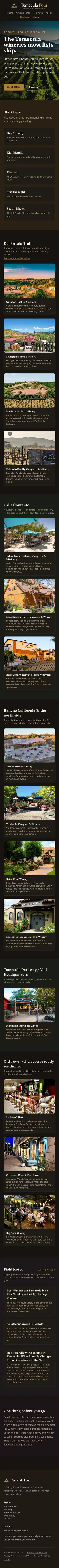 Temecula Pour website, full phone page